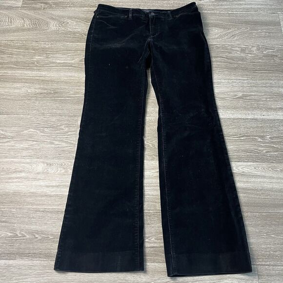 Banana Republic Stretch Black Corduroy Wide Leg Pants Sz 8 204 - Picture 1 of 6